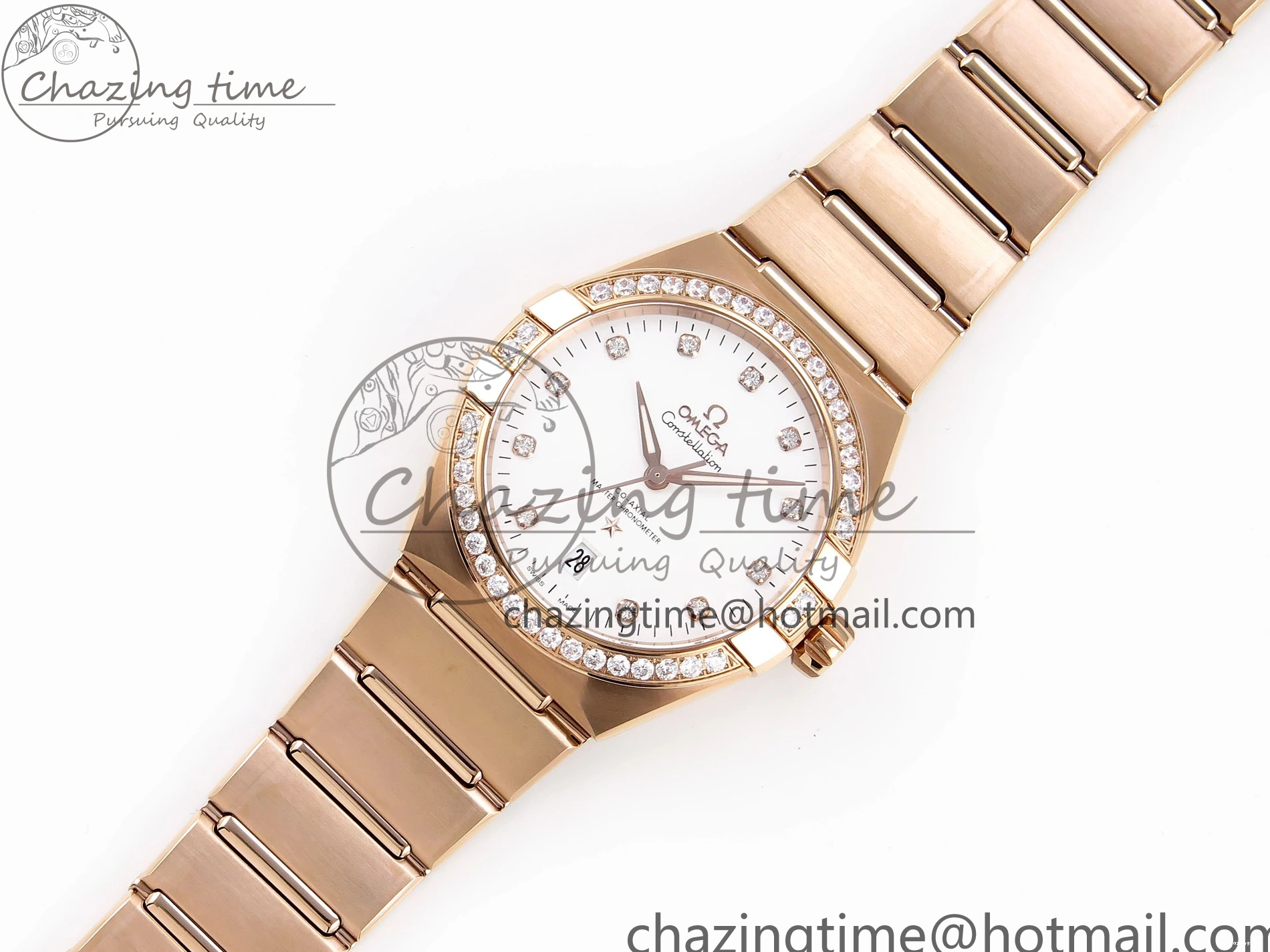 0511 Soft Constellation 39mm RG Diamonds Bezel ASWF 1:1 Best Edition White Dial on RG Bracelet A 7783